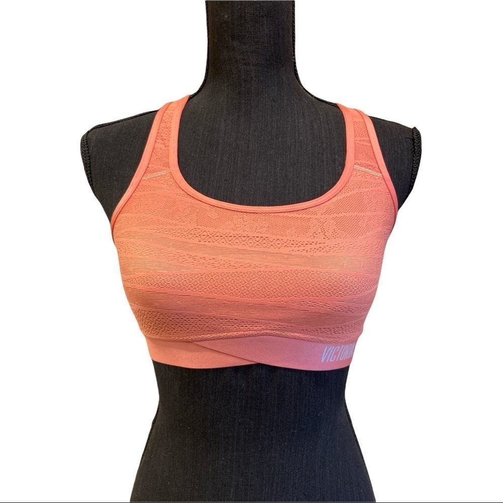 The Player Sports Bra by Victoria’s Secret Coral Crisscross Back Size Small